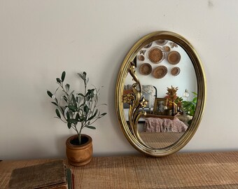 Vintage Gold oval Claudia Homco mirror