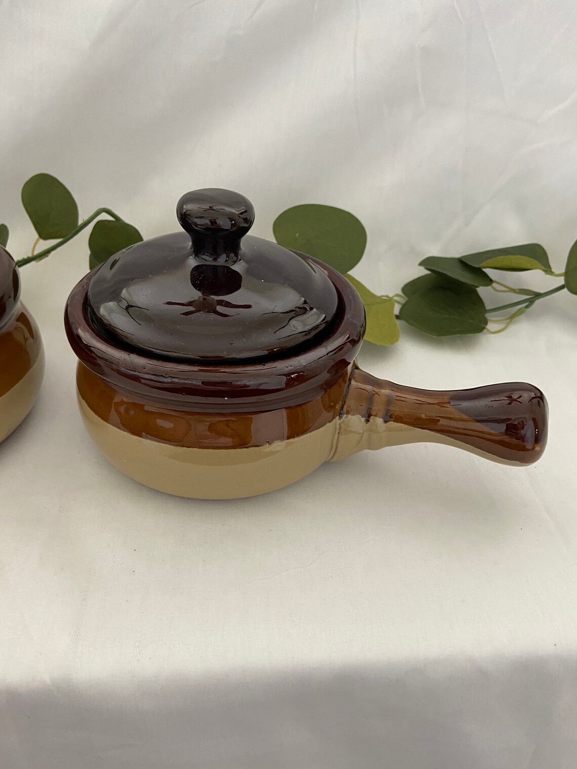 Vintage Stoneware soup crocks with handles set of 2 Etsy