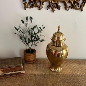Vintage Brass Large Ginger Jar with lid