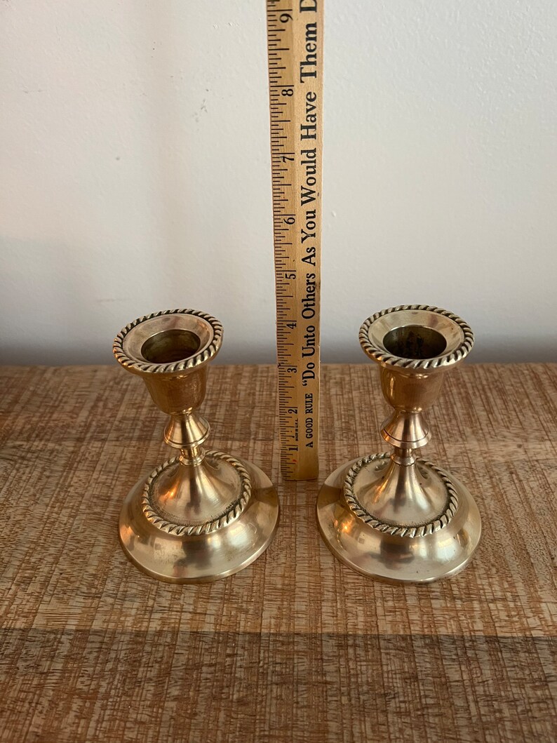 Vintage Brass Candlesticks Set of 2 Etsy