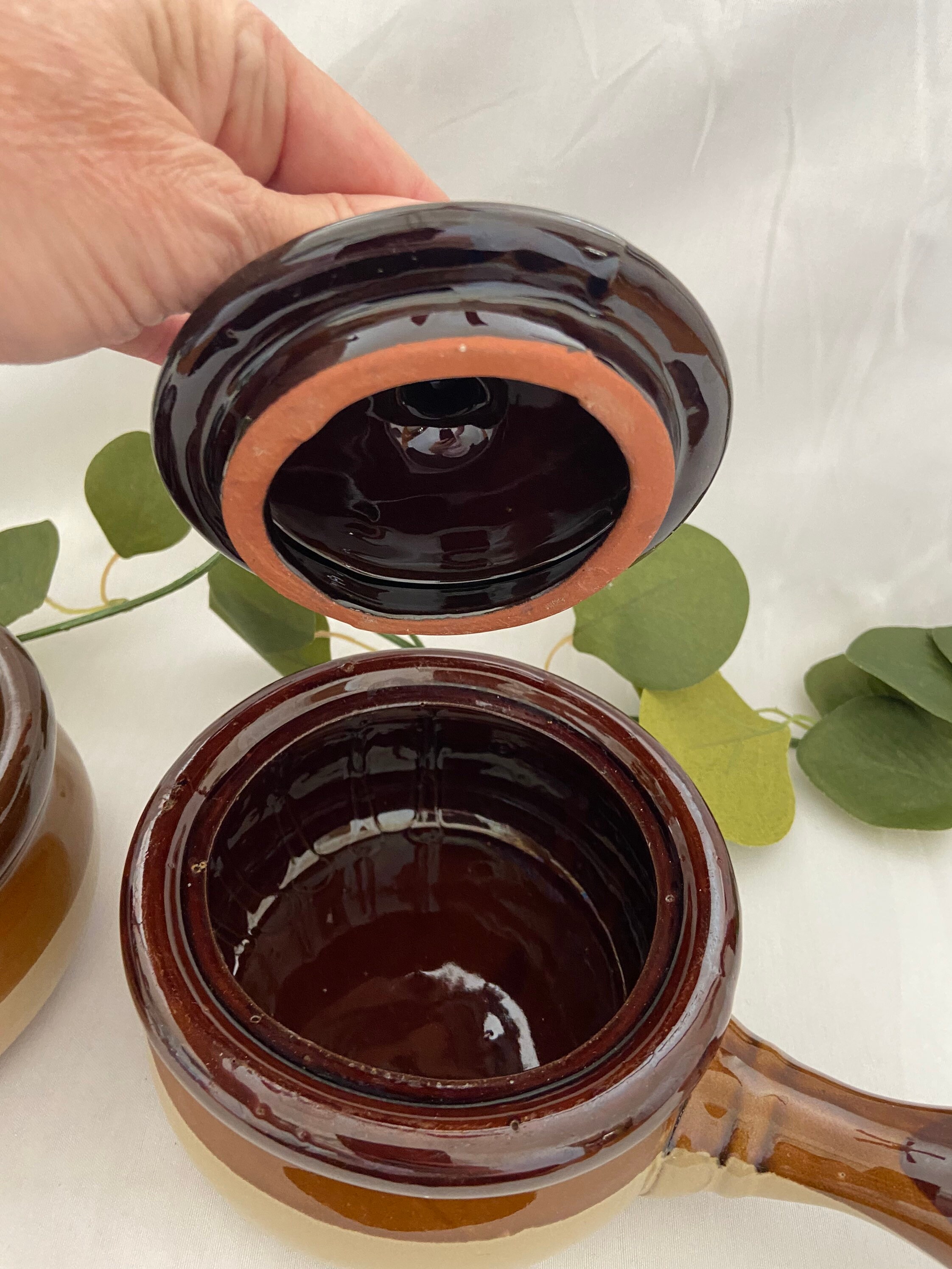 Vintage Stoneware soup crocks with handles set of 2 Etsy