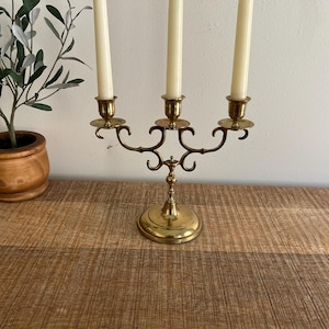 Vintage Brass 3 Arm Candelabra