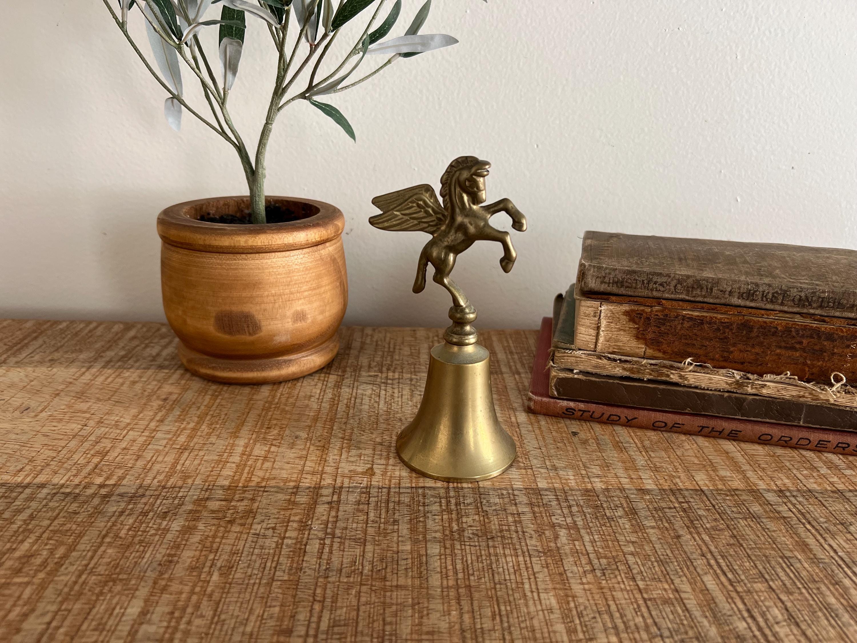 Vintage Solid Brass Pegasus Flying Horse Bell - Etsy