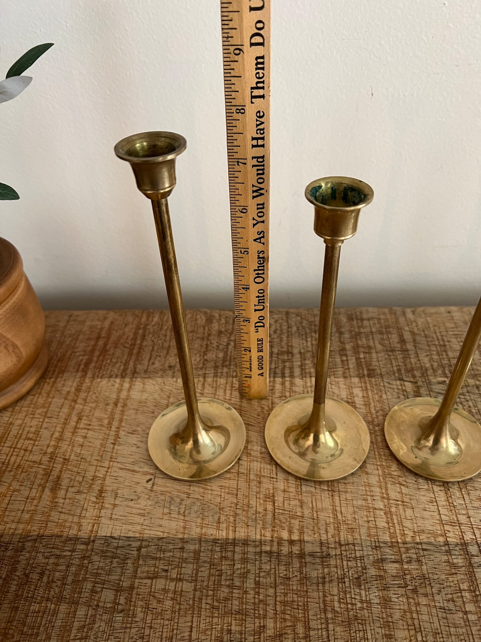 Vintage Brass Tulip Candlesticks Set of 7 Etsy