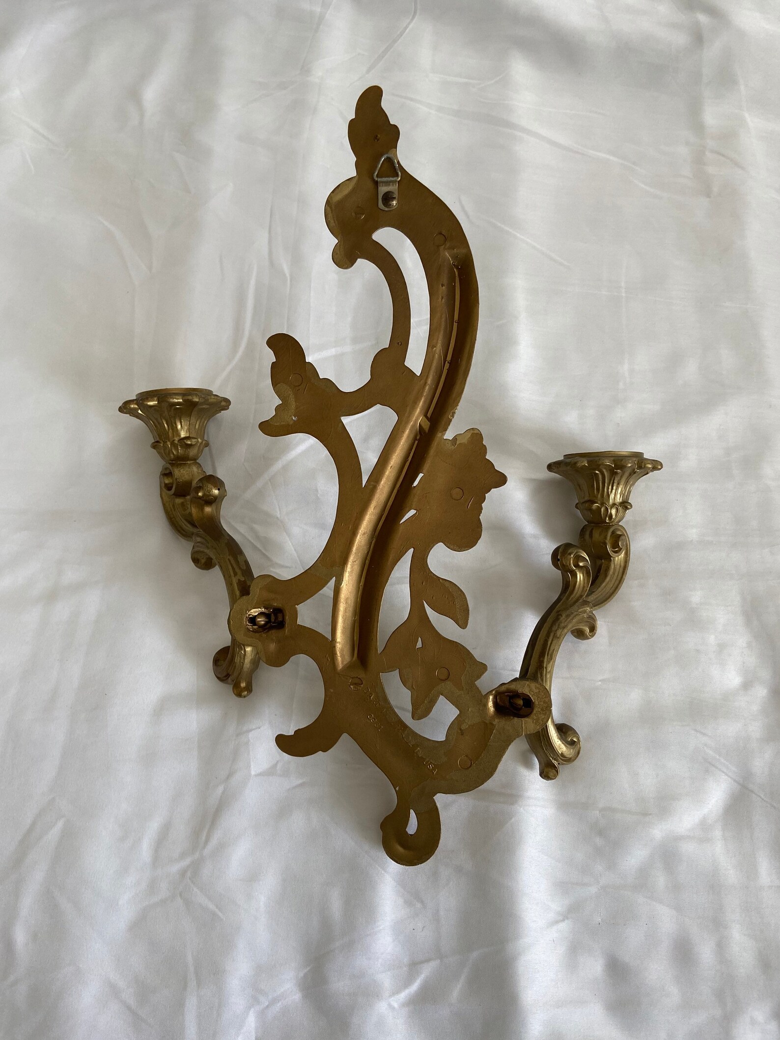 Vintage Gold double wall sconce | Etsy