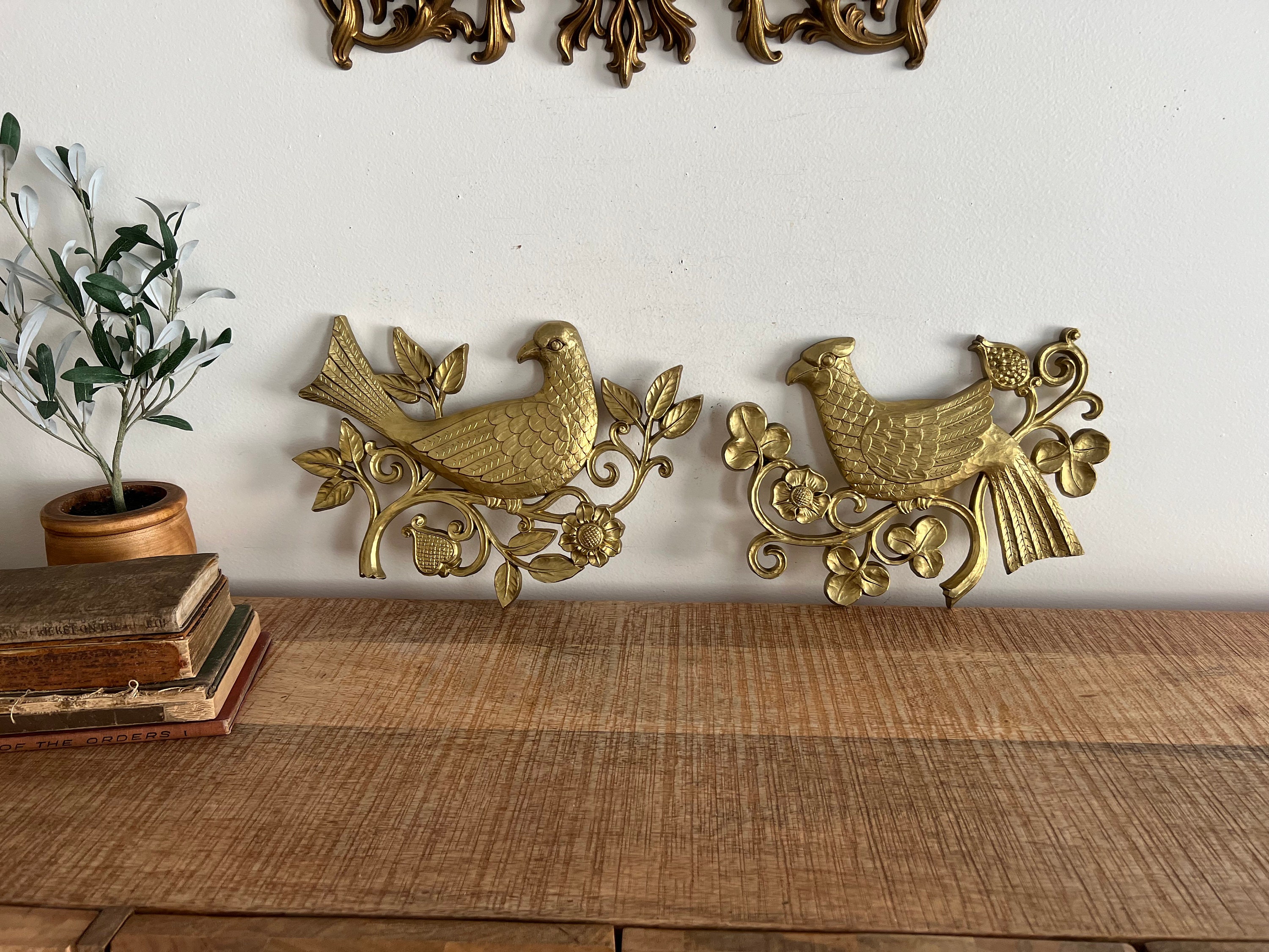 Vintage Gold Birds Syroco Wall Decor Set of 2 - Etsy