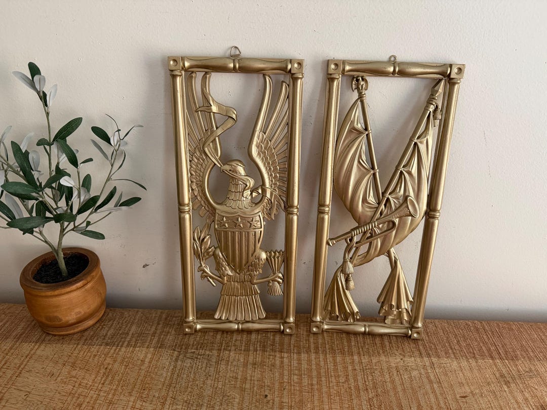 Vintage Eagle Syroco Wood Wall Decor Set of 2 - Etsy