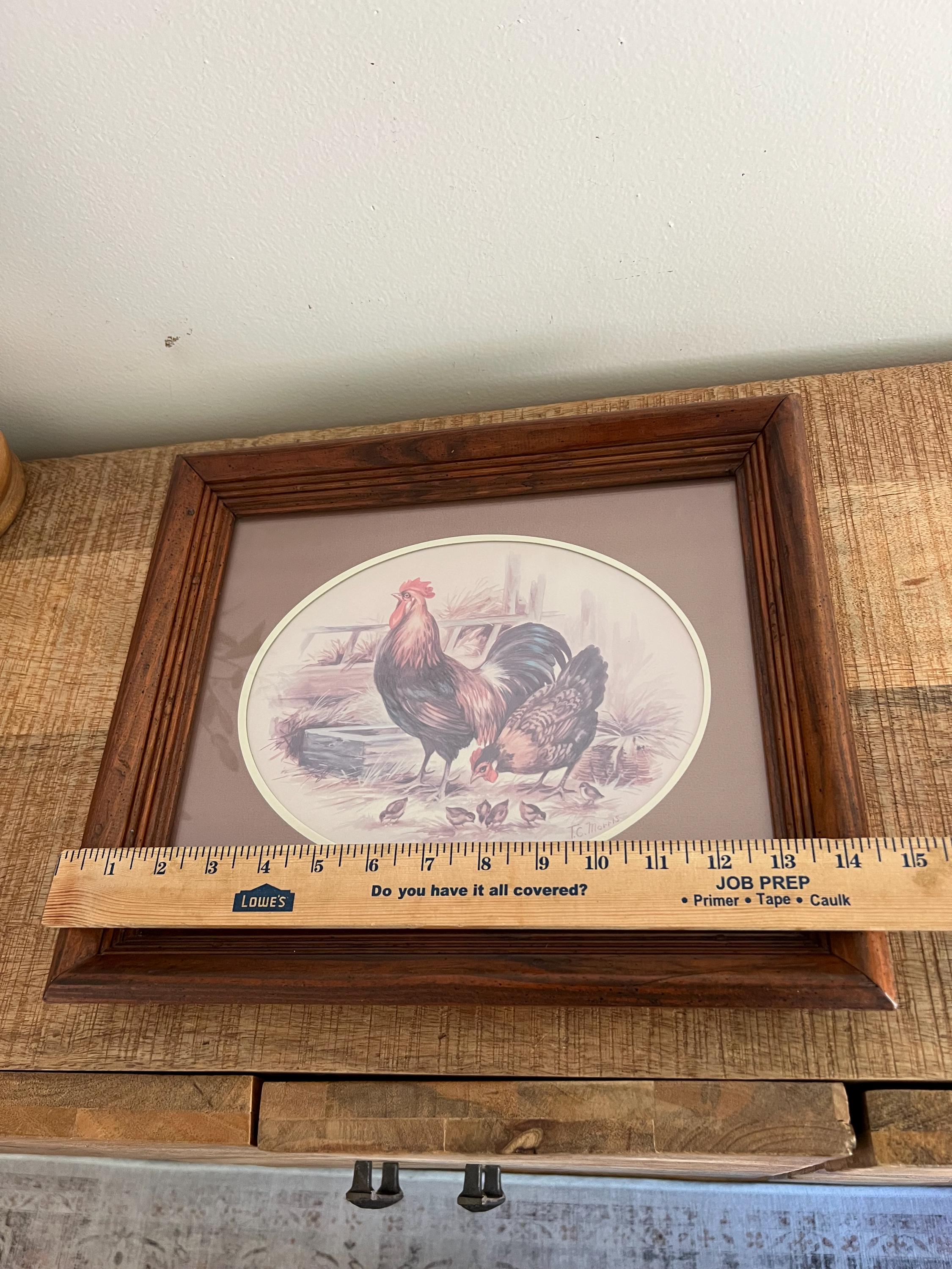 Vintage Wood Chickens T.C. Morris Picture - Etsy