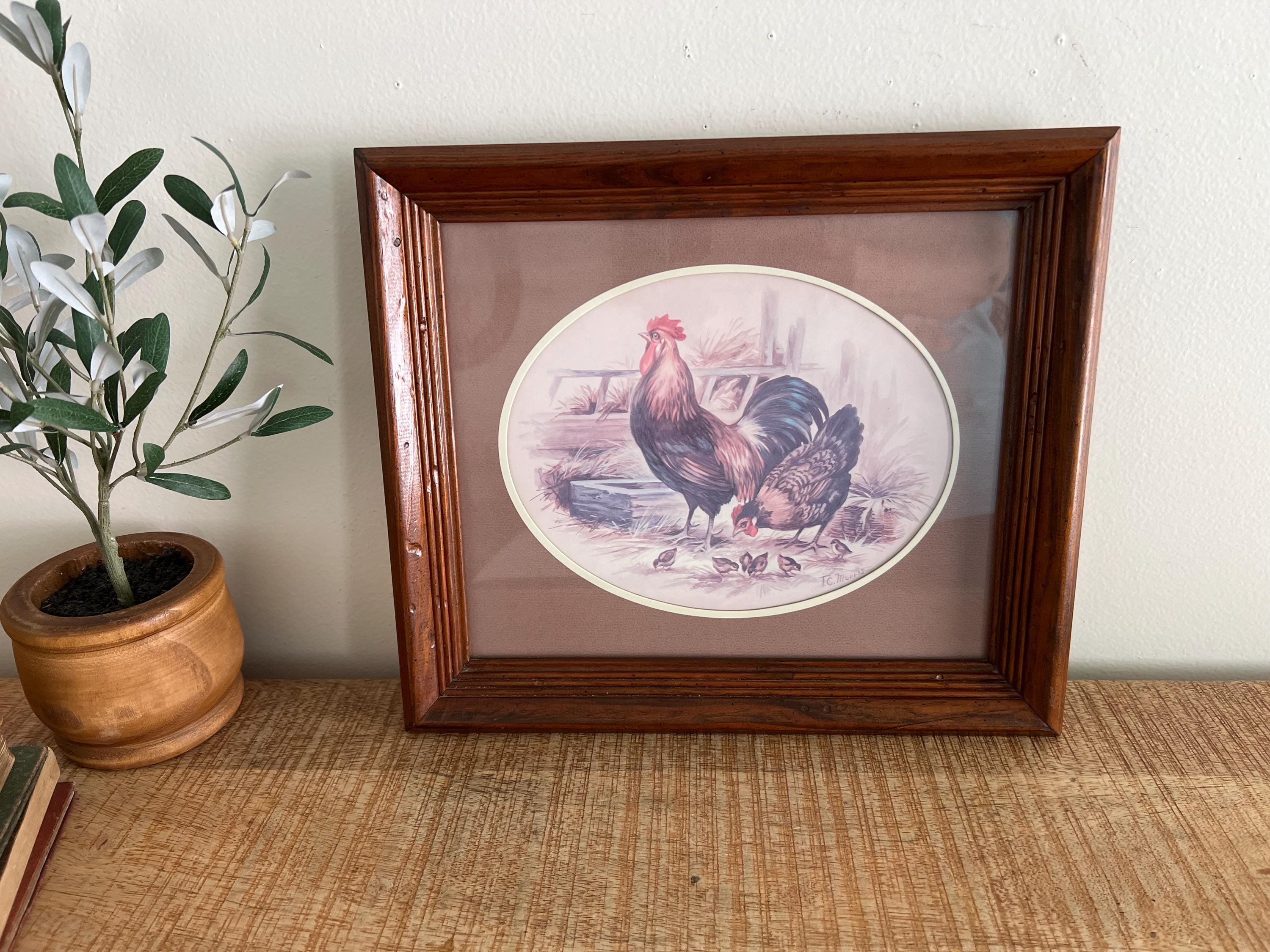 Vintage Wood Chickens T.C. Morris Picture - Etsy