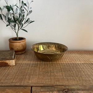 Vintage Brass Bowl/planter with designs