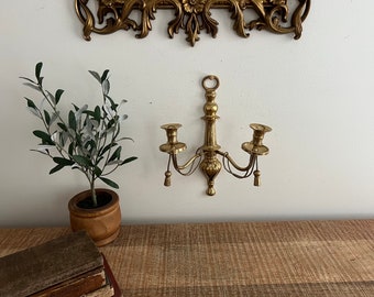 Vintage Brass Tassels/Rope Double Arm wall sconce