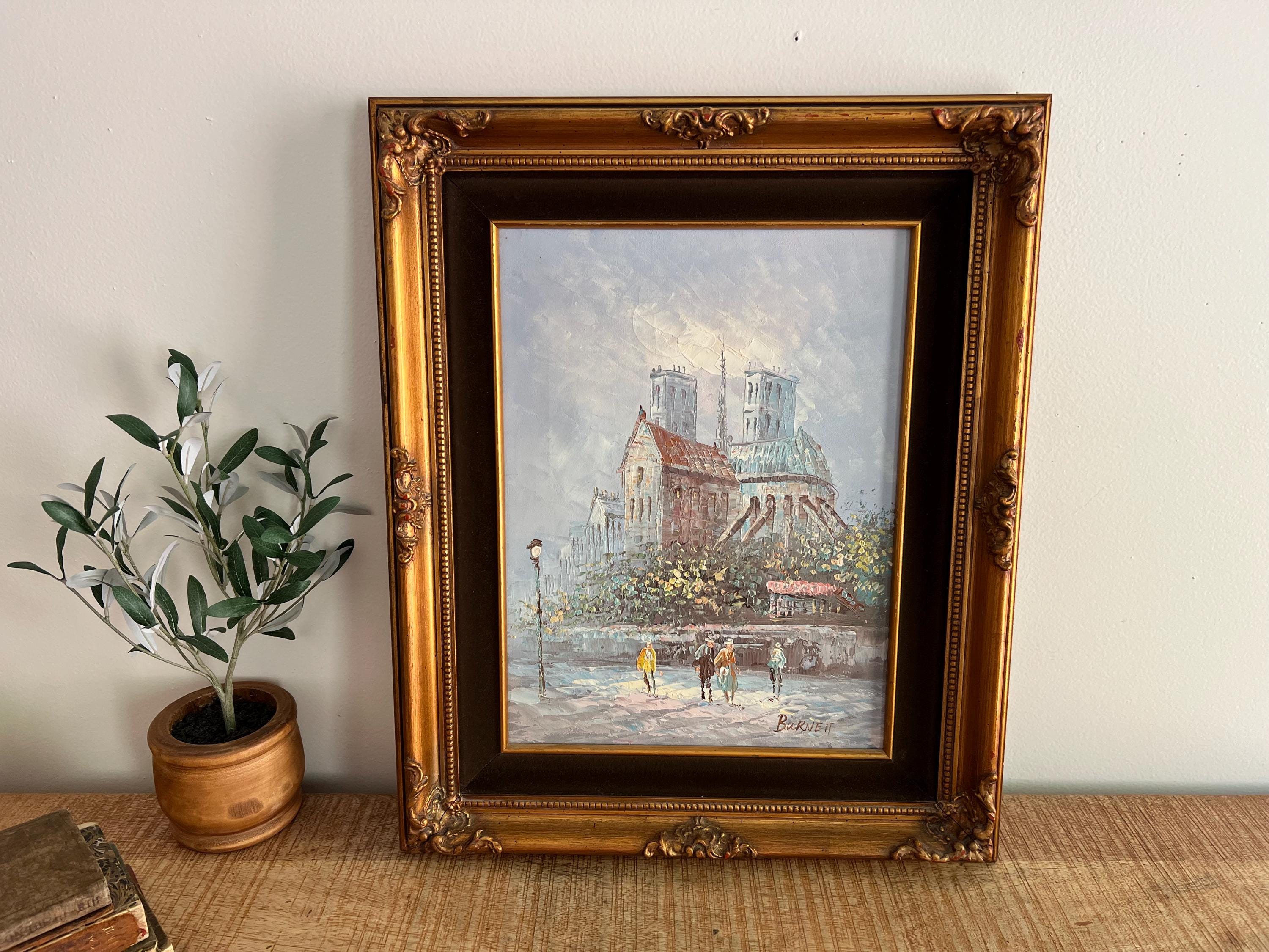 Burnett作 油絵 Parisienne Street Scene / Oil Painting｜アンティーク家具