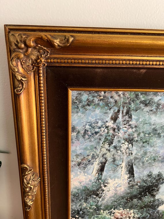 Vintage Jean Francois Raffaelli Oil Painting, Ornate Gold Frame