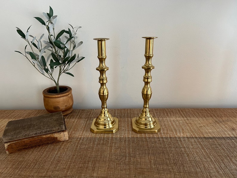 Vintage Brass Candlesticks Set of 2 Etsy