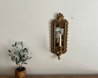 Vintage Gold ornate Syroco mirror sconce