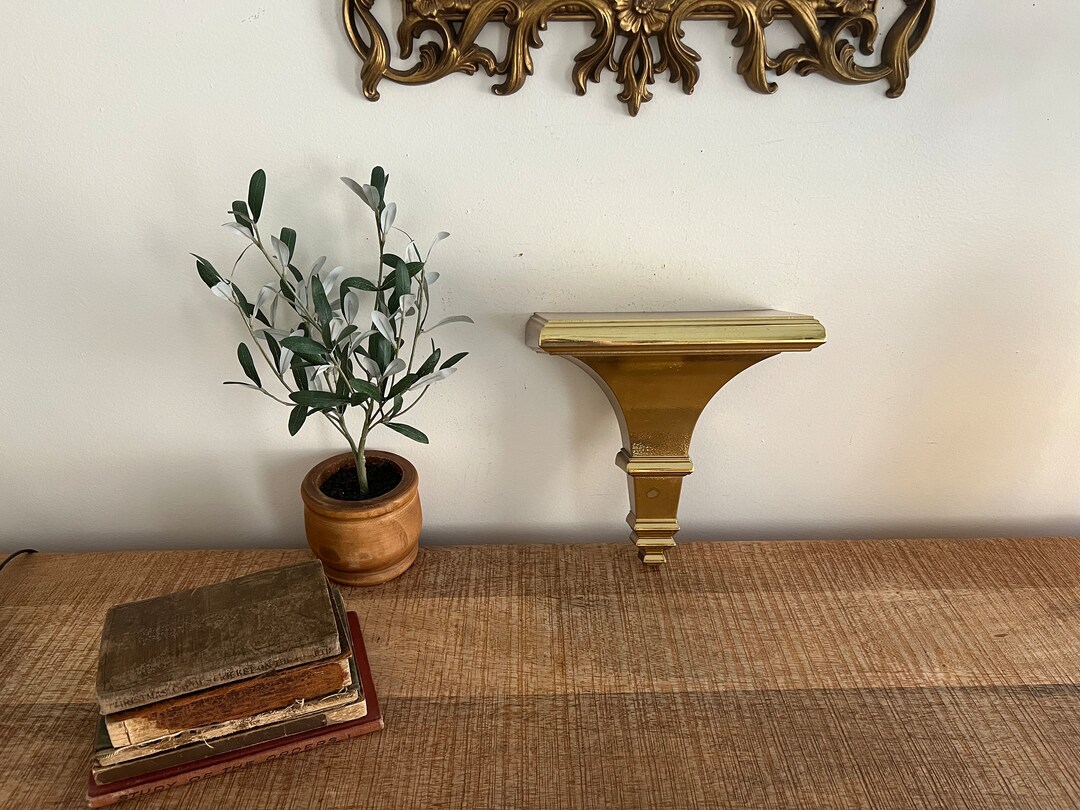 Vintage Gold Wall Shelf Etsy