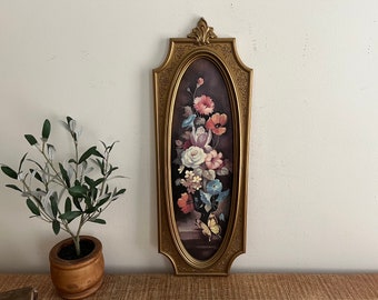 Vintage Gold Ornate Flowers Butterfly Syroco Eric Sage Picture