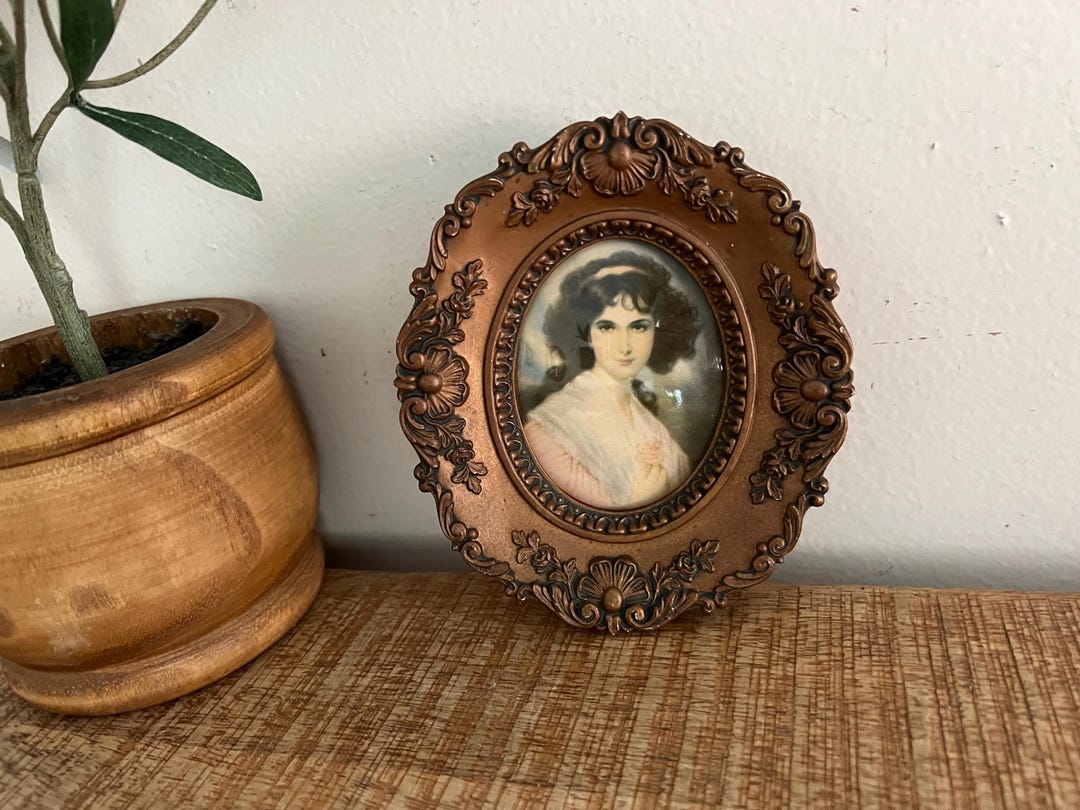 Vintage Gold Ornate Cameo Creation Hubak Lady Woman Picture - Etsy