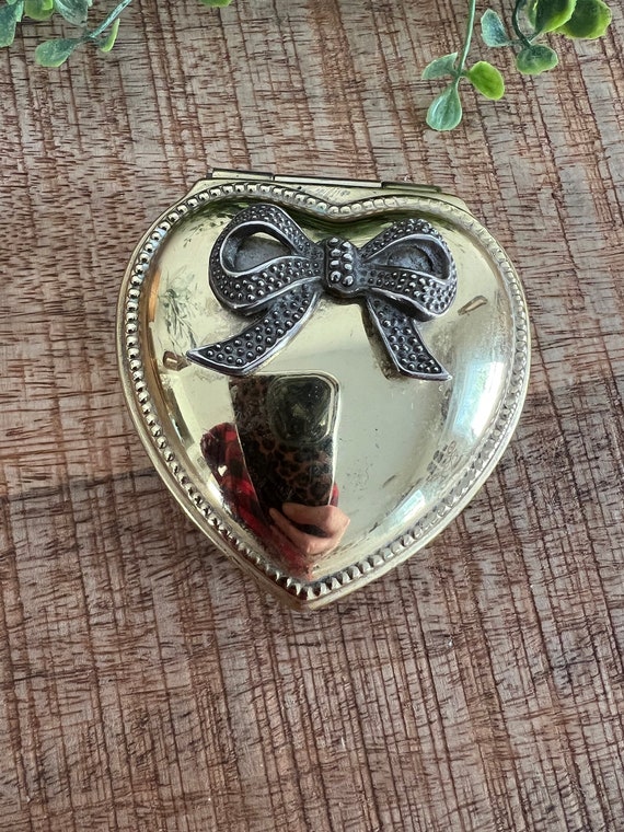 Vintage Brass Heart Trinket box - image 6