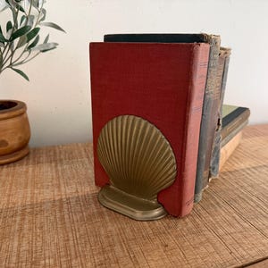Vintage Solid Brass Shell bookend