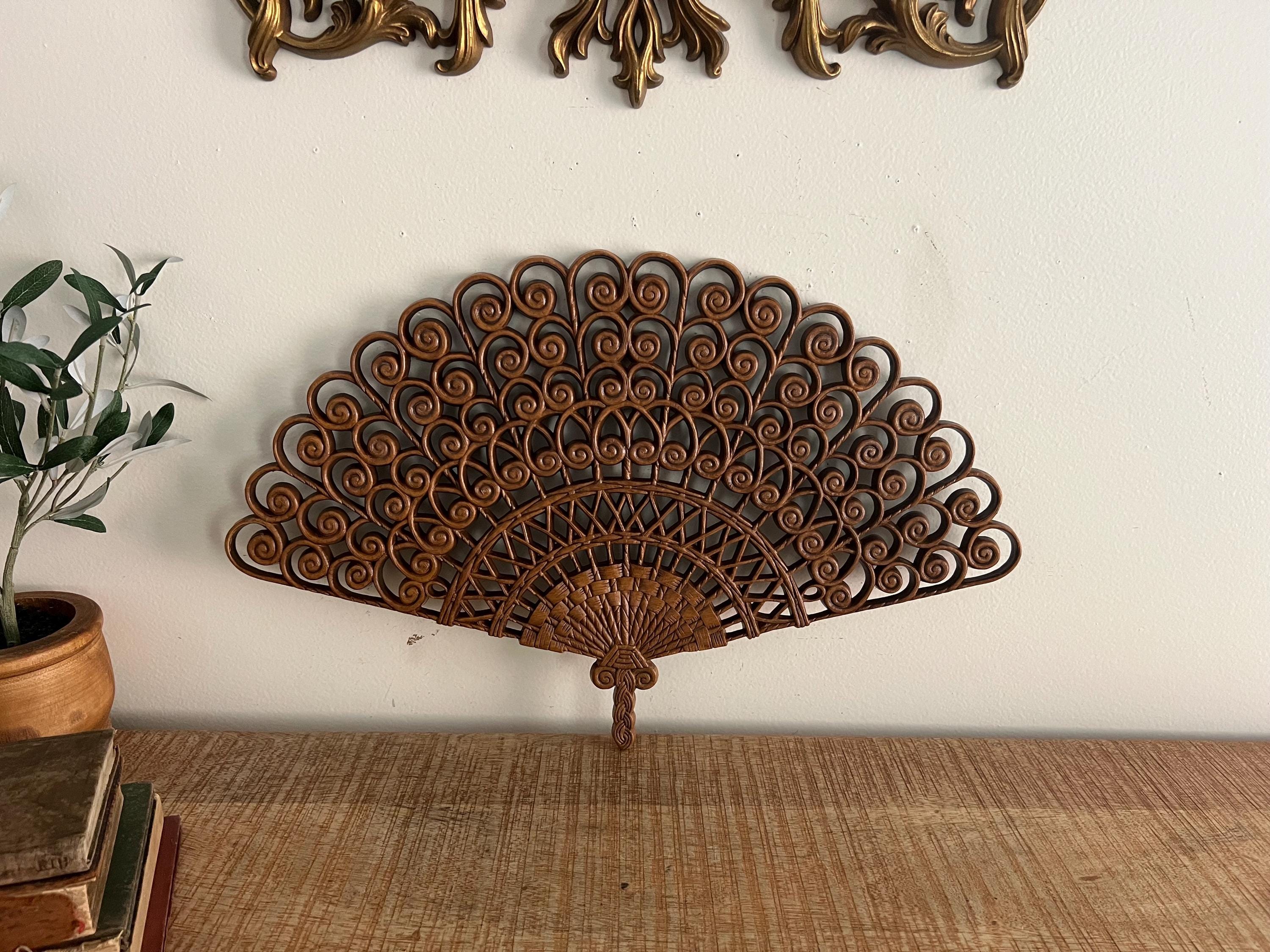 Vintage Faux Wood Fan Burwood Wall Decor - Etsy Israel