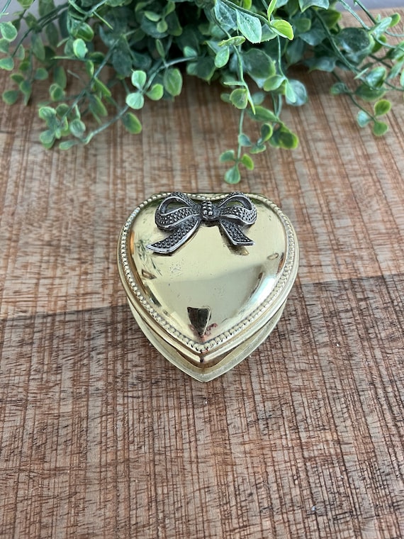 Vintage Brass Heart Trinket box - image 2