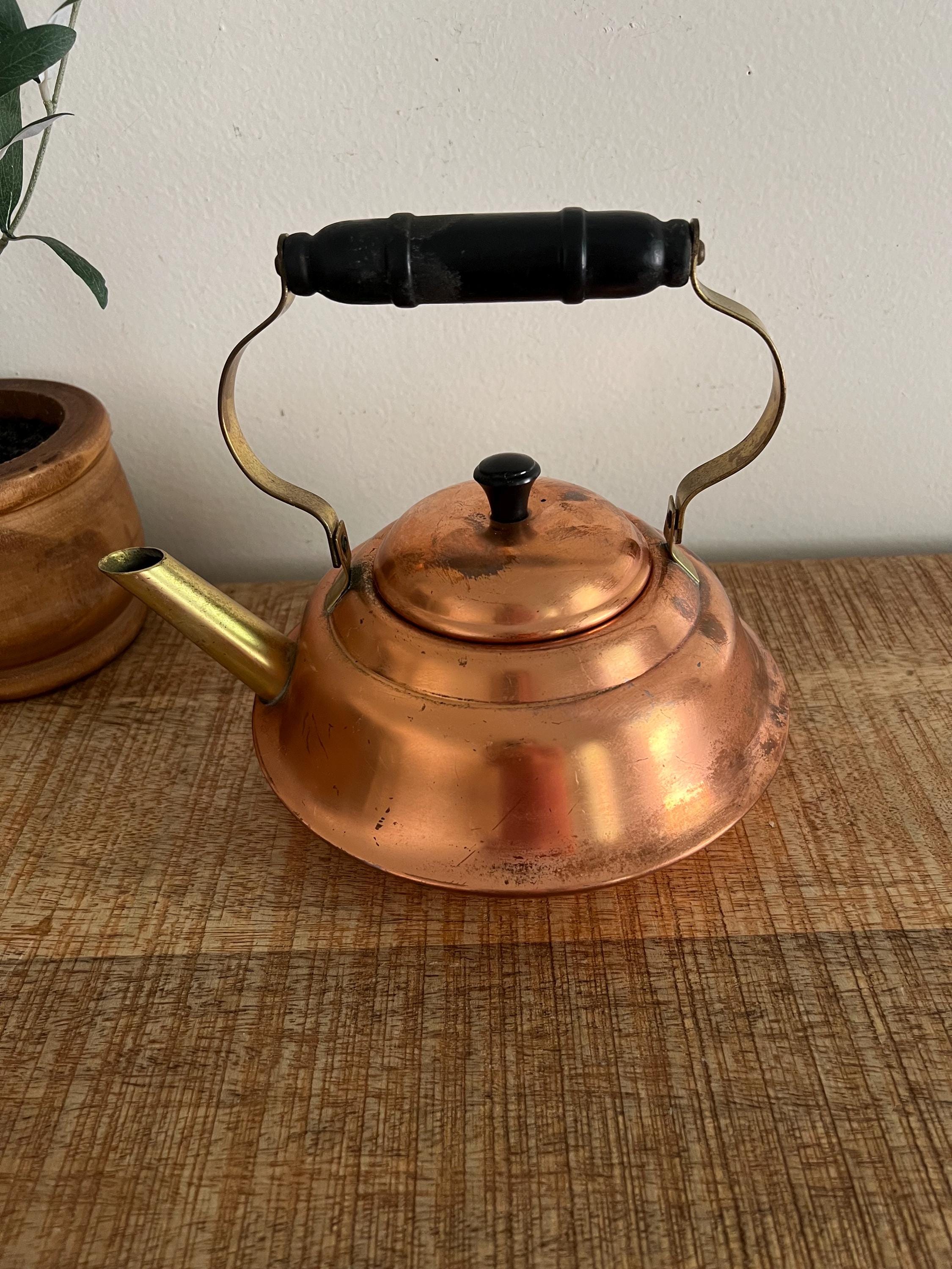 純銅製ケトル　ヴィンテージ ヴィンテージの銅細工製ティーケトル（取っ手付き） - Etsy 日本