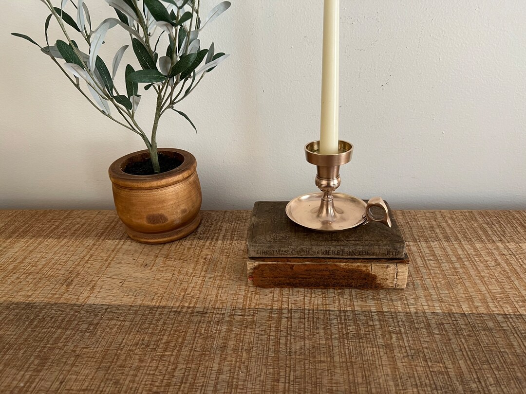 Vintage Brass Candlestick With Handle Etsy