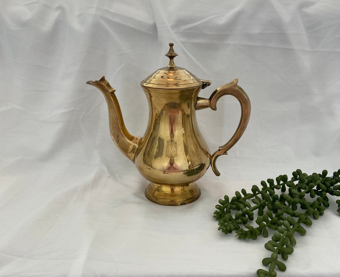 Vintage Brass Teapot Etsy