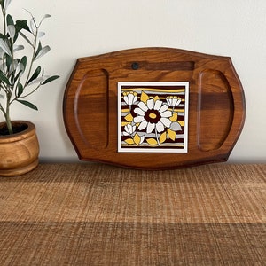 Vintage Flower Wood serving board