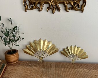 Vintage Gold Fans wall decor set of 2
