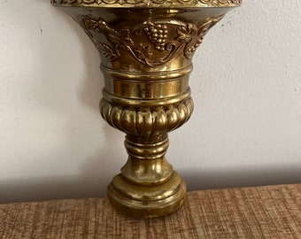 Vintage Gold Vase with grapes home interior wall planter