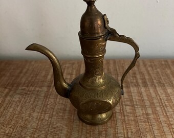 ヴィンテージ真鍮エッチングインドティーポット - Etsy 日本