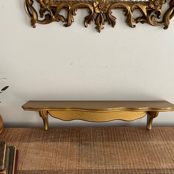 Vintage Gold Wood shelf