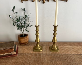 vintage brass candlesticks set of 2