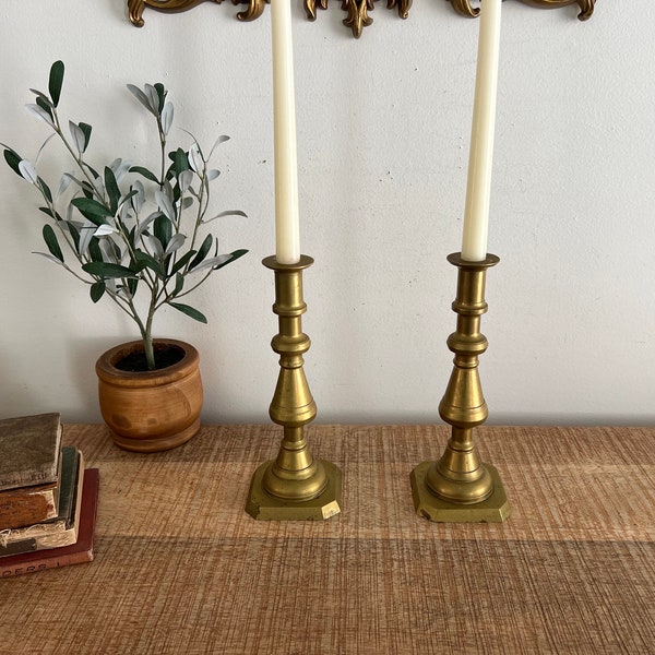 vintage brass candlesticks set of 2