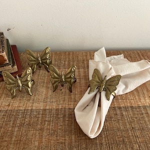 Vintage Messing Schmetterling Serviettenhalter 4er-Set