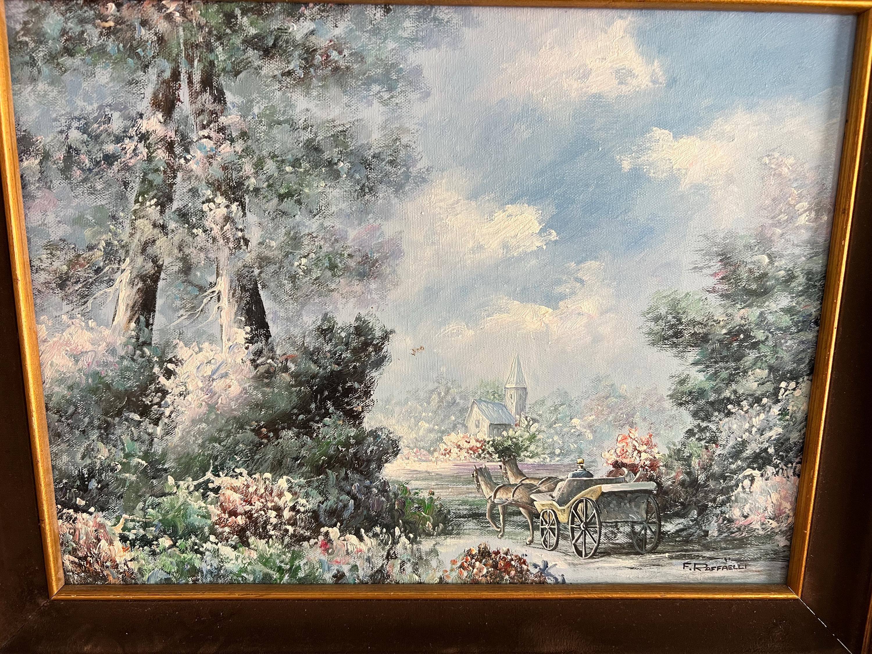 Vintage Jean Francois Raffaelli Oil Painting, Ornate Gold Frame
