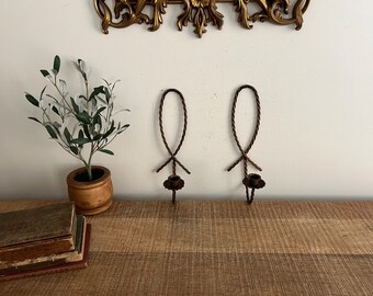 vintage gold rope sconces set of 2