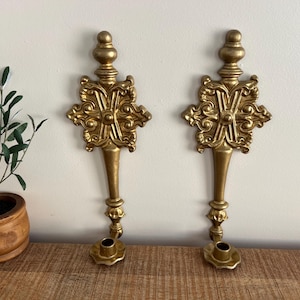 Vintage Gold Metal Wall Sconces set of 2