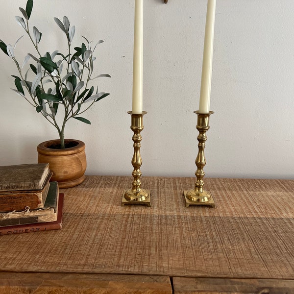 Vintage Brass Candlesticks set of 2