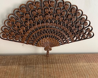 Vintage Faux Wood Fan Burwood Wall Decor - Etsy Israel