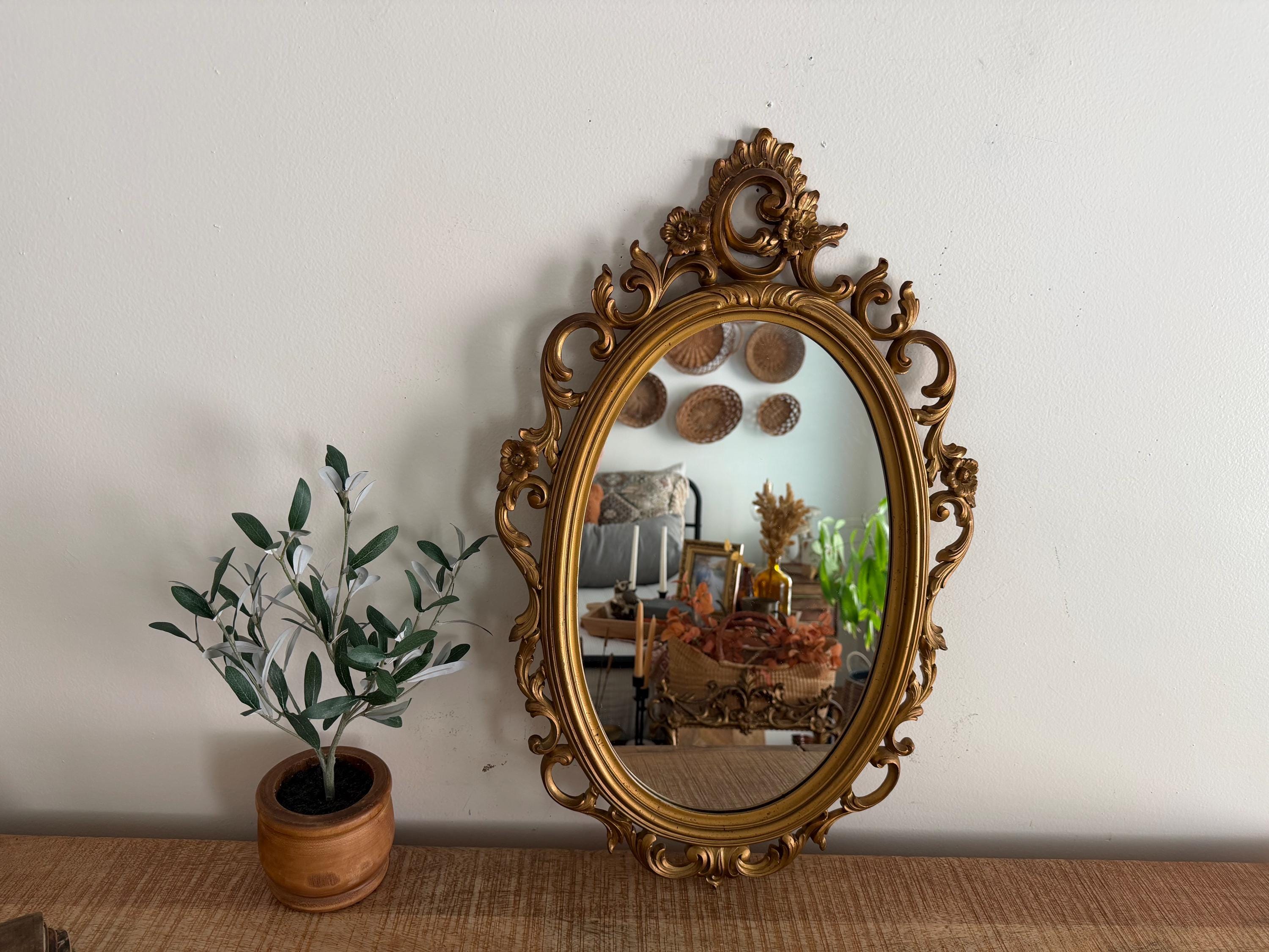 Antique Rose Gold Mirror - Etsy
