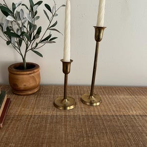 Vintage Solid Brass Candlesticks set of 2