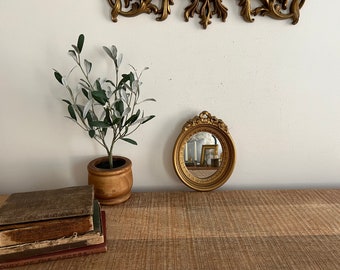 Vintage Gold oval ornate home interior mirror