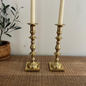Vintage Brass Candlesticks made in Japan set of 2
