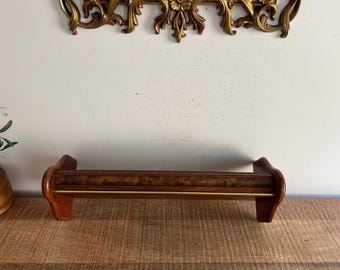 Vintage Wood with gold trim wall shelf