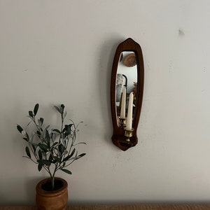 vintage wood mirror sconce