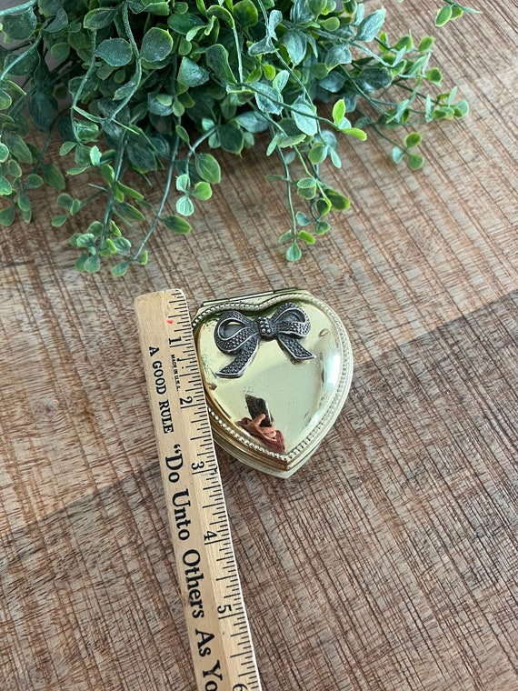Vintage Brass Heart Trinket box - image 7