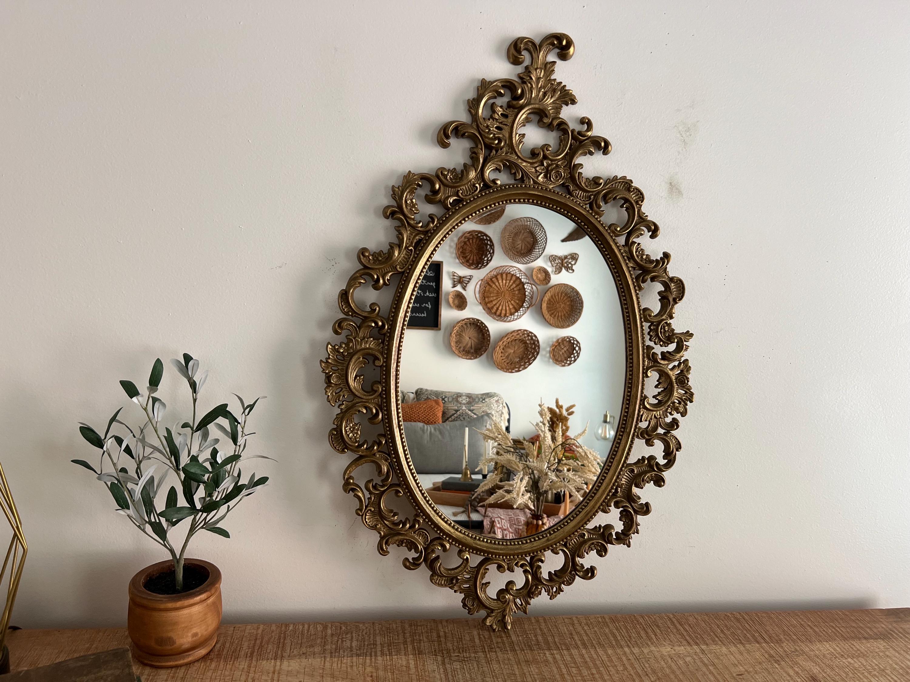 Vintage Gold Ornate Roses Burwood Mirror - Etsy